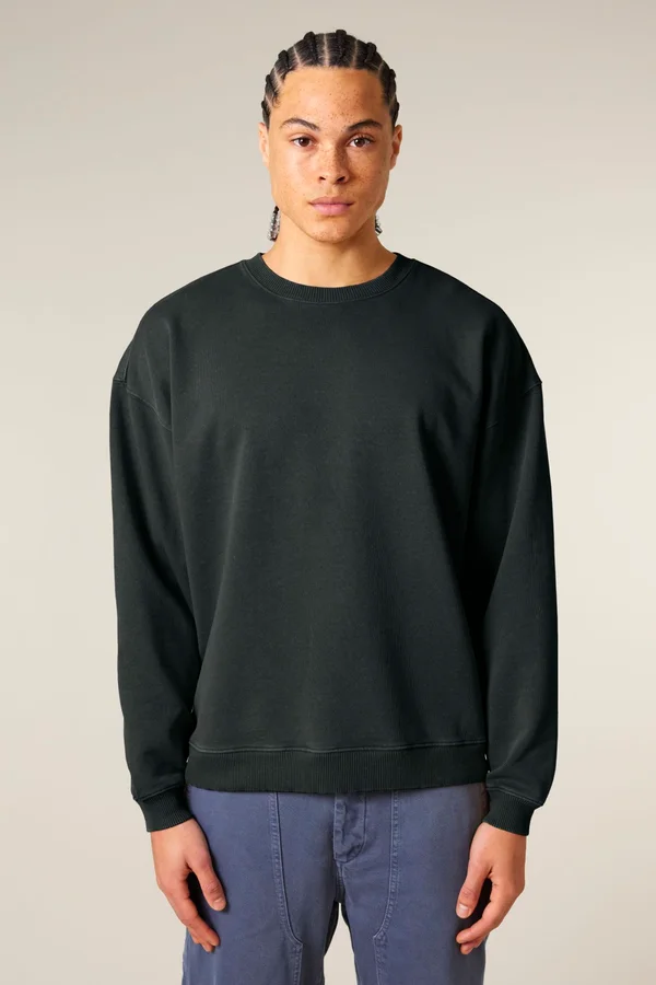 Das Oversized Garment-Dyed Rundhals-Unisex-Sweatshirt