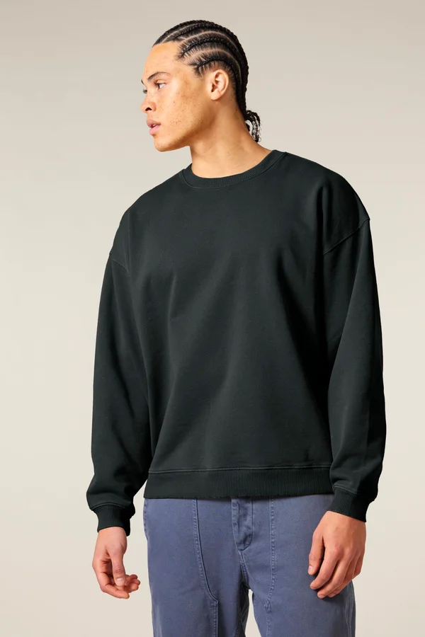 Das Oversized Garment-Dyed Rundhals-Unisex-Sweatshirt