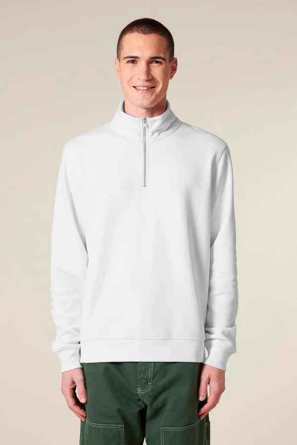 Das Unisex-Sweatshirt mit kurzem Reißverschluss
