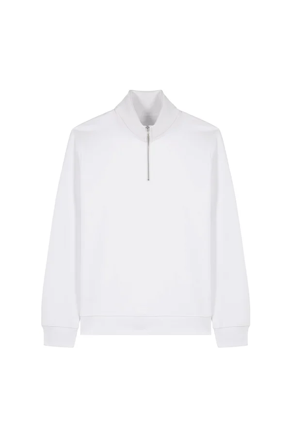 Das Unisex-Sweatshirt mit kurzem Reißverschluss