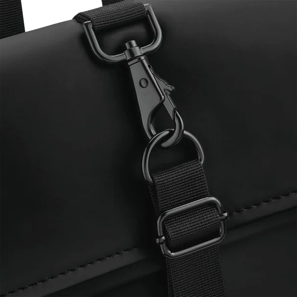 Backpack with roll-top flap in matt polyurethane