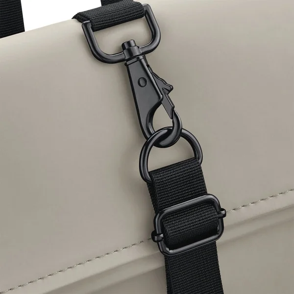 Backpack with roll-top flap in matt polyurethane