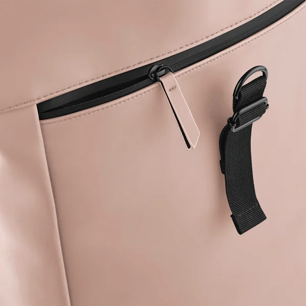 Backpack with roll-top flap in matt polyurethane