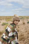 Coarse knit patch beanie