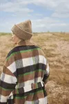 Coarse knit patch beanie