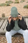 Beanie with wide turn-up and matching patch