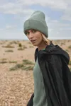 Beanie with wide turn-up and matching patch