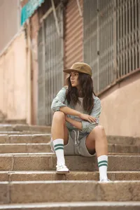 Outdoor camper cap in recycled fleece