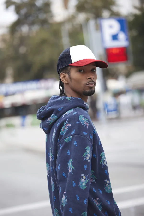 Multicolour 5-panel trucker cap