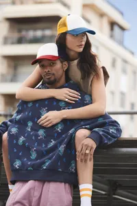 Multicolour 5-panel trucker cap