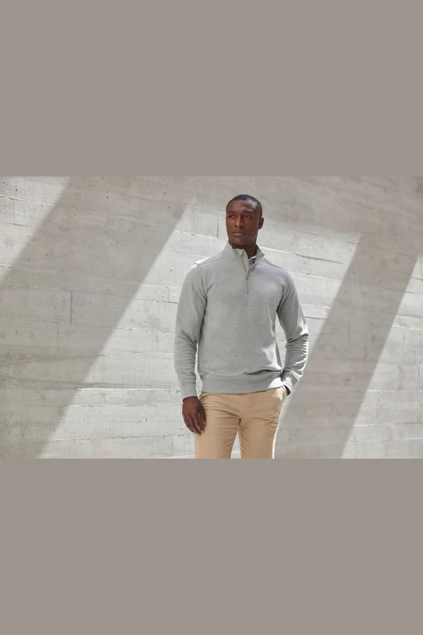 Unisex-Sweatshirt mit Reißverschlusskragen
