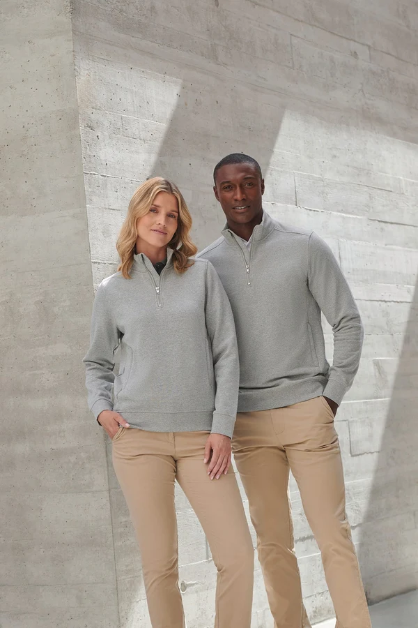 Unisex-Sweatshirt mit Reißverschlusskragen