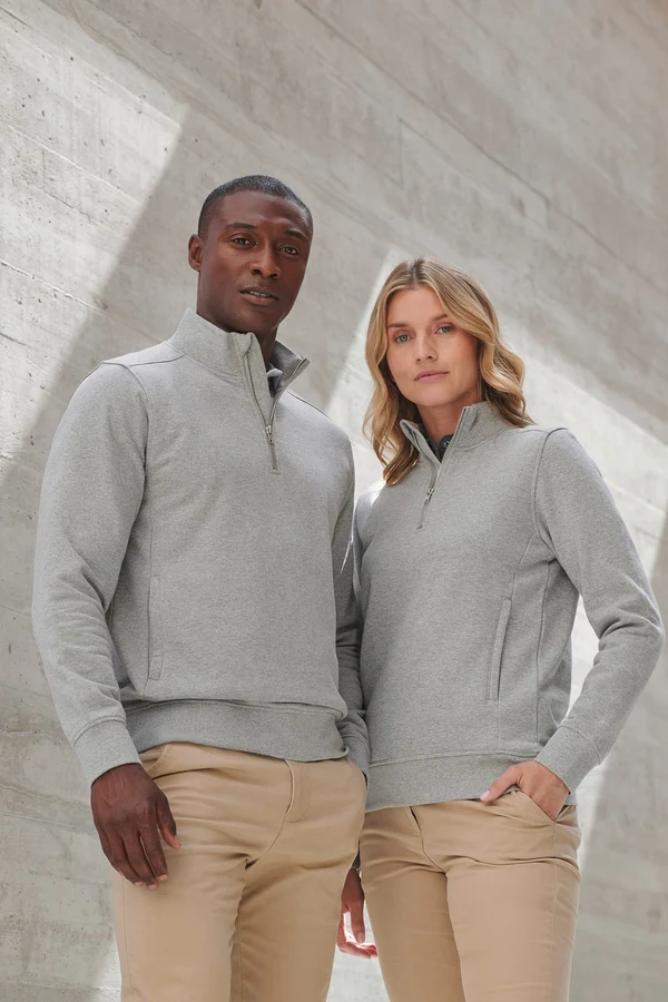 Unisex-Sweatshirt mit Reißverschlusskragen