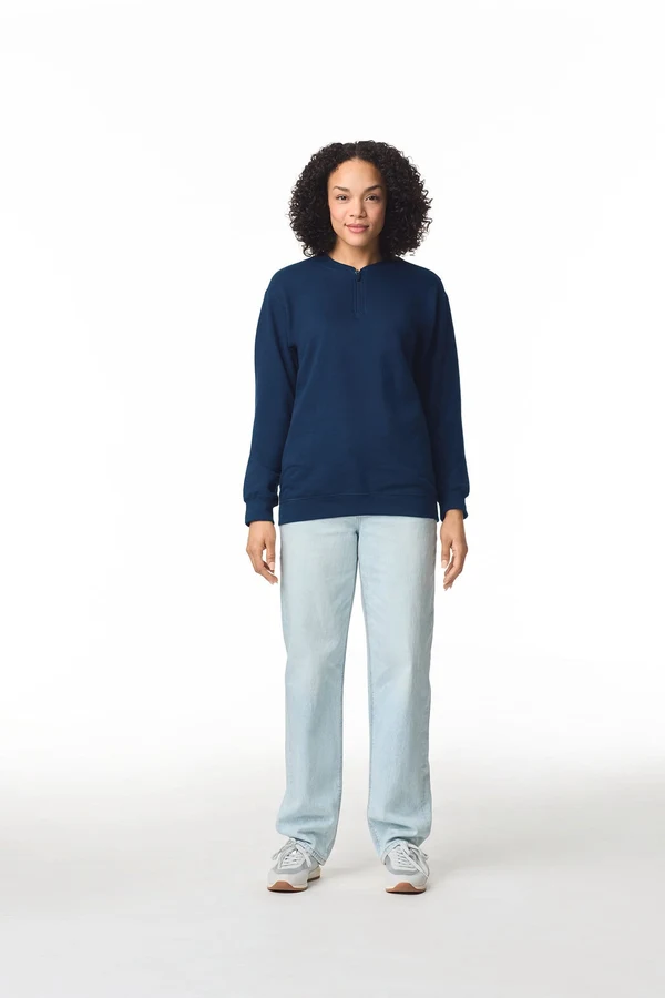 Sweatshirt aus Molton 1/4 Reißverschluss