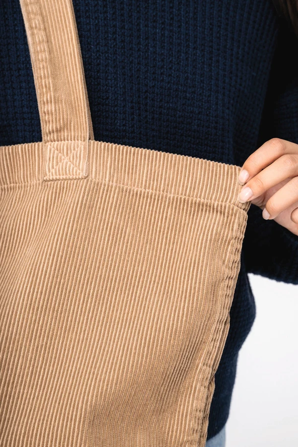 Eco-friendly corduroy washed effect bag