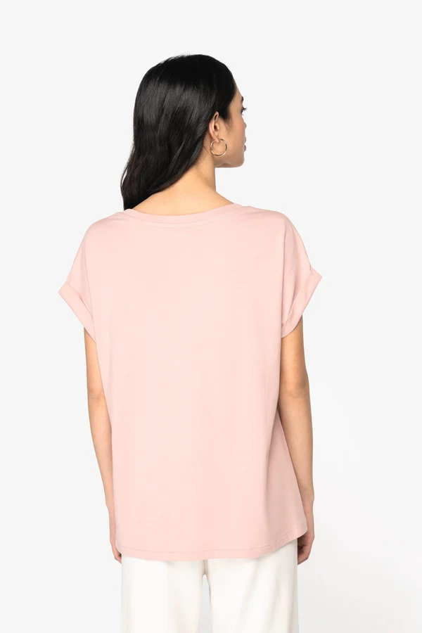 Eco-friendly ladies' rolled-up sleeves t-shirt