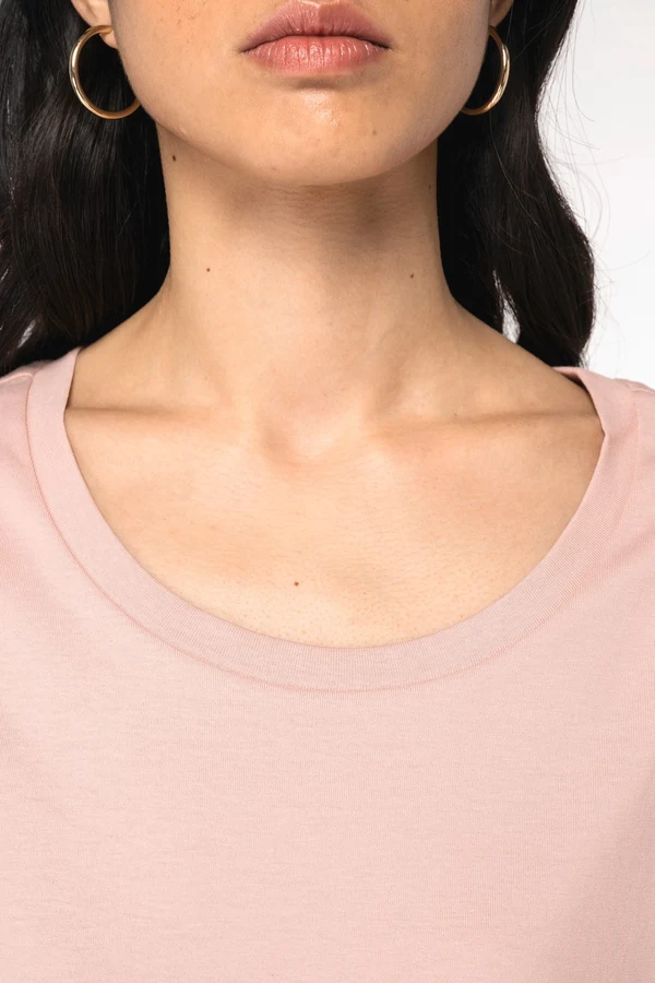 Eco-friendly ladies' rolled-up sleeves t-shirt