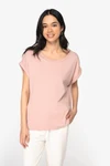 Eco-friendly ladies' rolled-up sleeves t-shirt