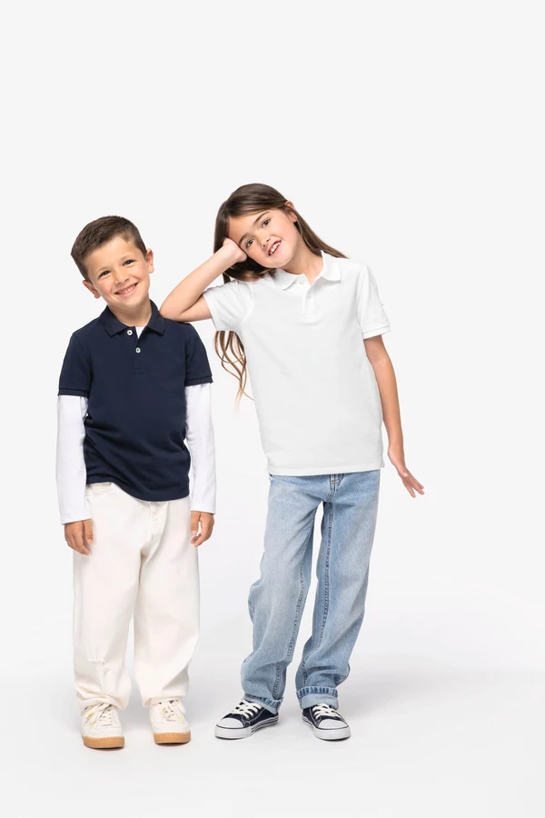 Eco-friendly kids’ piqué polo shirt