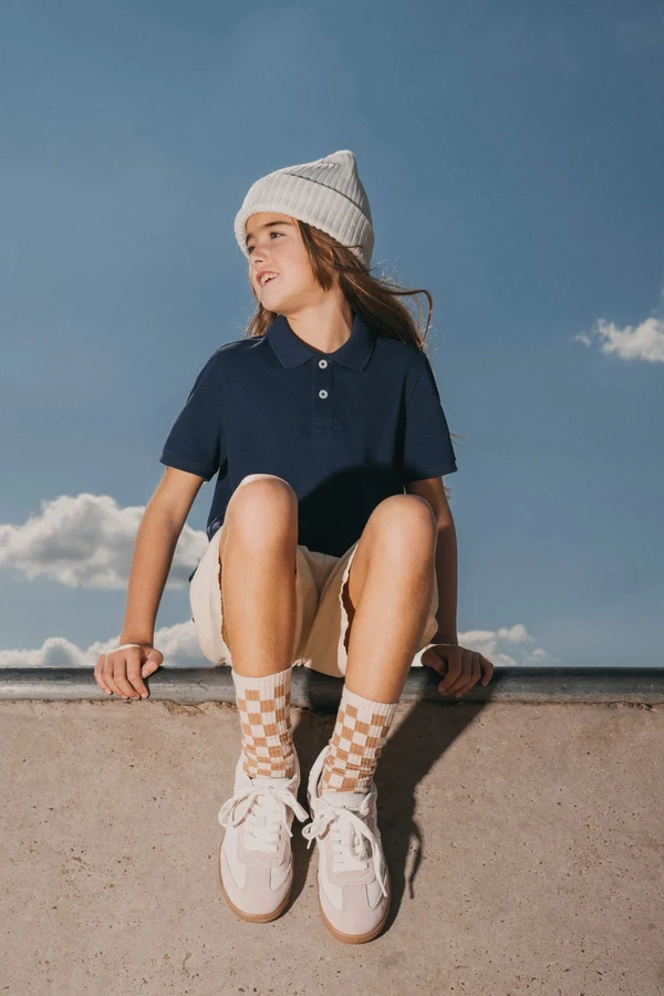 Eco-friendly kids’ piqué polo shirt