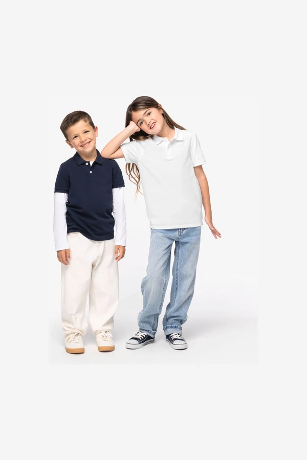 Umweltfreundliches Polohemd aus Pikeetrikot für Kinder