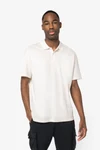 Eco-friendly men's dropped shoulders piqué knit polo shirt