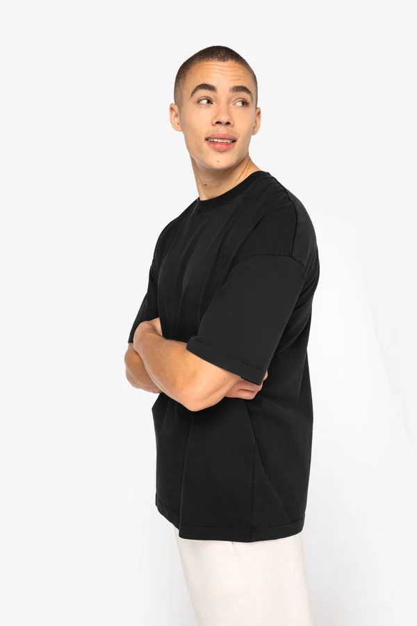 Eco-friendly men's washed effect oversized t-shirt