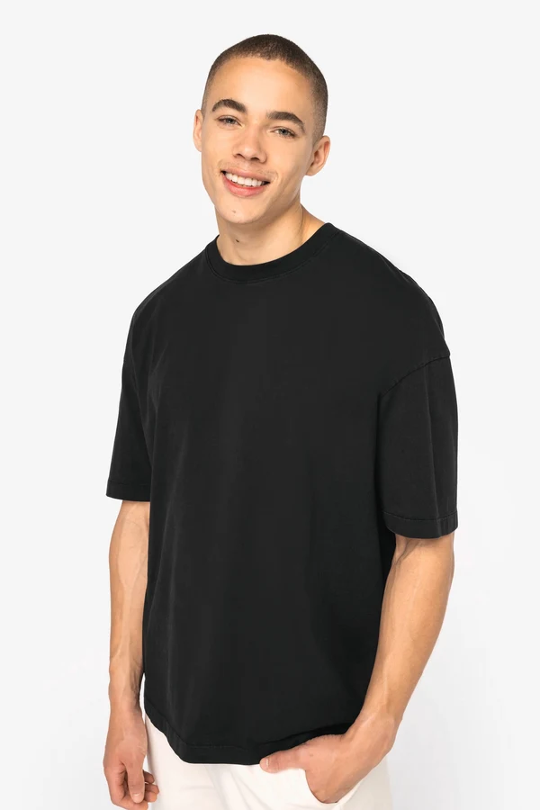 Eco-friendly men's washed effect oversized t-shirt