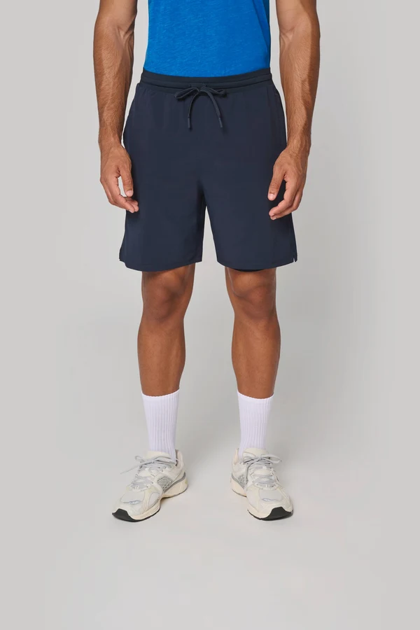 Umweltfreundliche 2-in-1-Shorts mit integrierter Untershort für Herren