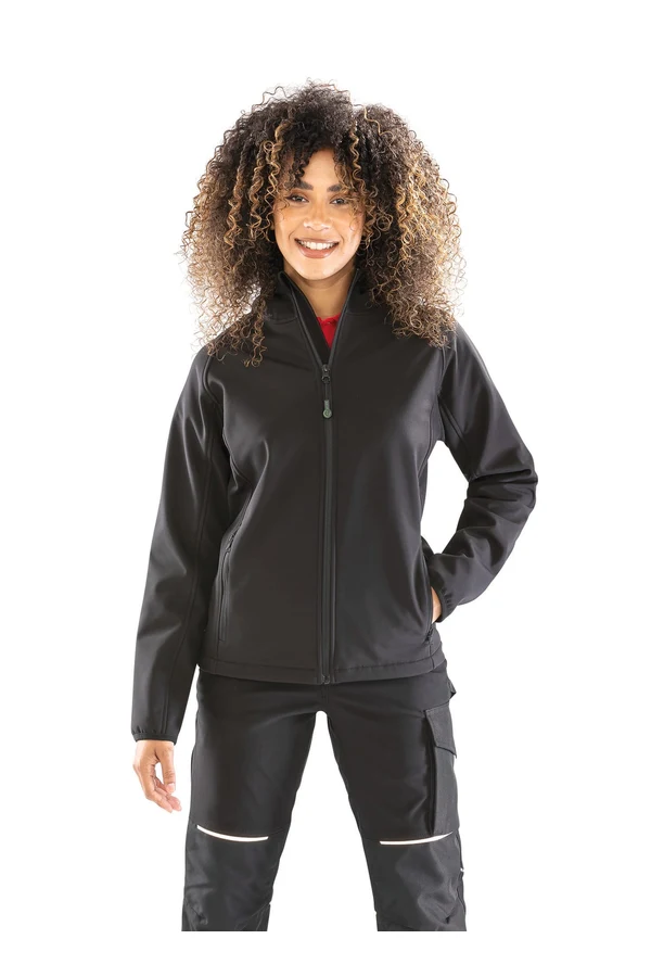 Recycelte 3-Lagen-Softshelljacke für Damen mit Kapuze