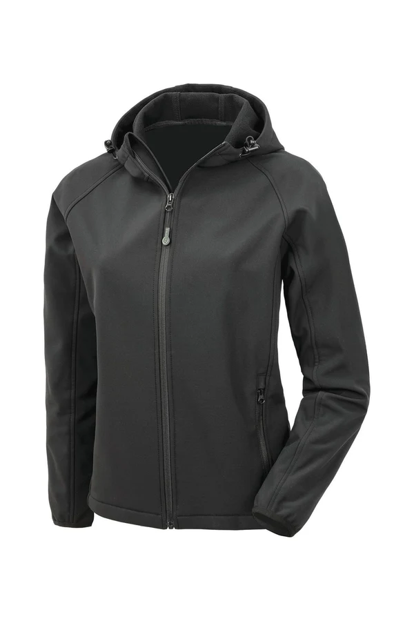 Recycelte 3-Lagen-Softshelljacke für Damen mit Kapuze