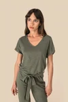 Overall aus Leinenstrickstoff mit kurzen Ärmeln für Damen
