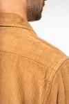 Eco-friendly men's washed effect corduroy overshirt