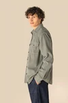 Umweltfreundliche ausgewaschene Herren-Hemdjacke aus Kord