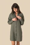 Hemdblusenkleid aus Leinen für Damen