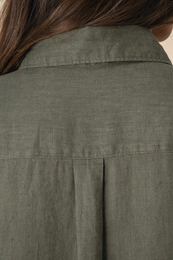 Hemdblusenkleid aus Leinen für Damen