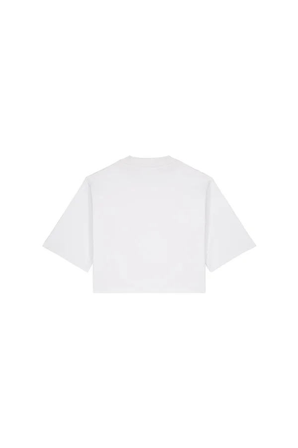 Das kurze Damen-T-Shirt aus recycelter Baumwolle