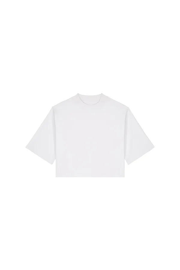 Das kurze Damen-T-Shirt aus recycelter Baumwolle