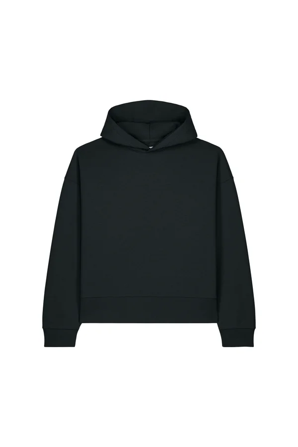 Der Boxy Unisex-Hoodie aus recycelter Baumwolle