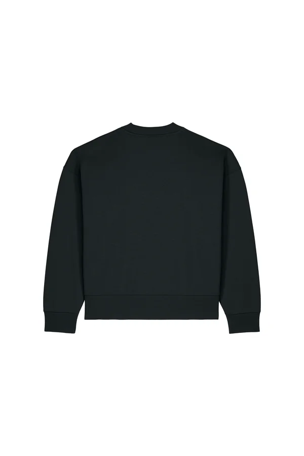 Das Boxy Rundhals-Unisex-Sweatshirt aus recycelter Baumwolle