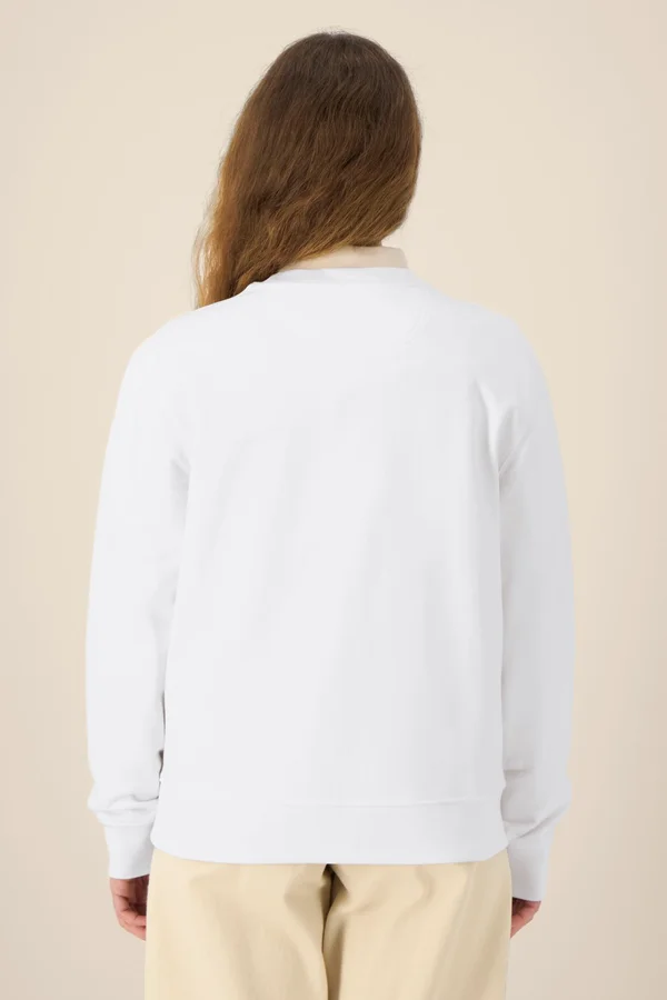 Das Rundhals-Unisex-Sweatshirt aus recycelter Baumwolle