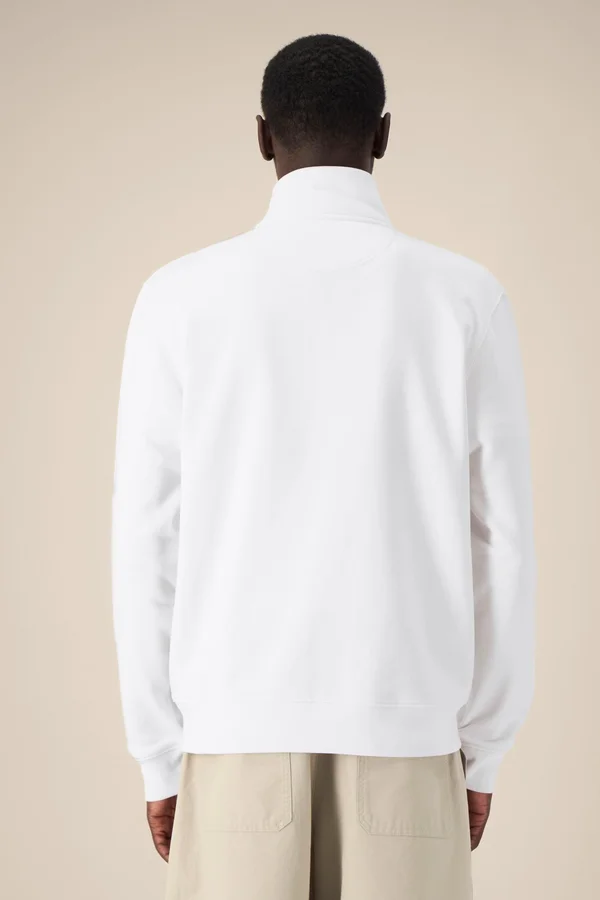 Das Unisex-Sweatshirt mit Reißverschluss und Stehkragen