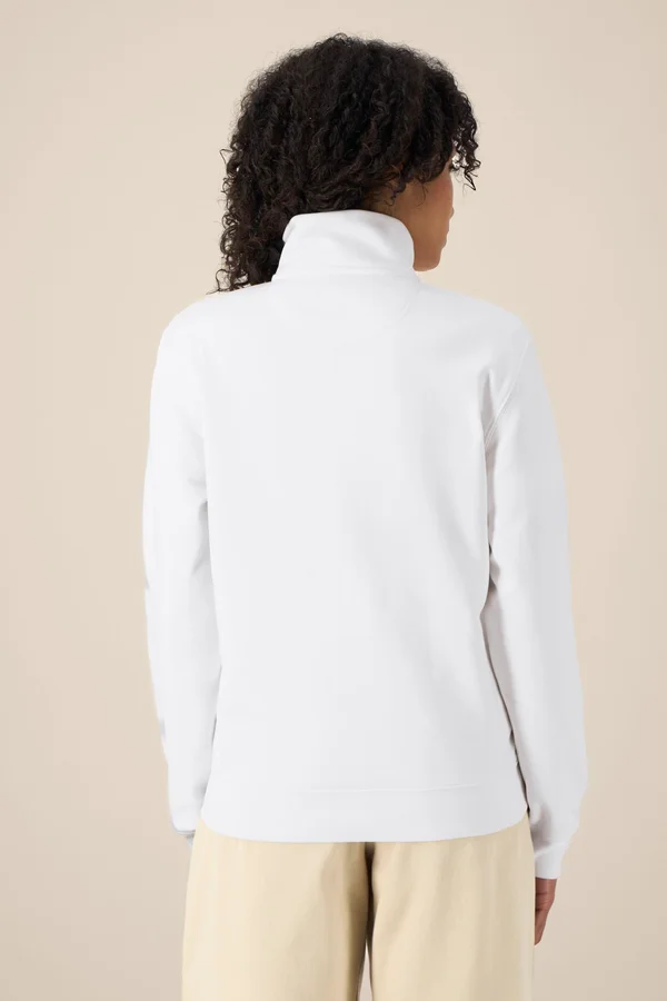 Das Unisex-Sweatshirt mit Reißverschluss und Stehkragen