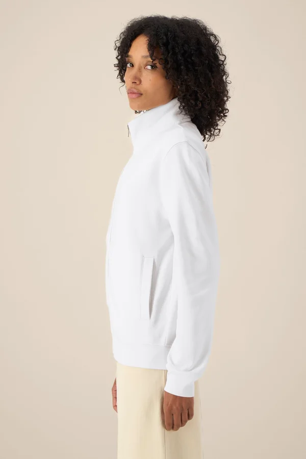 Das Unisex-Sweatshirt mit Reißverschluss und Stehkragen