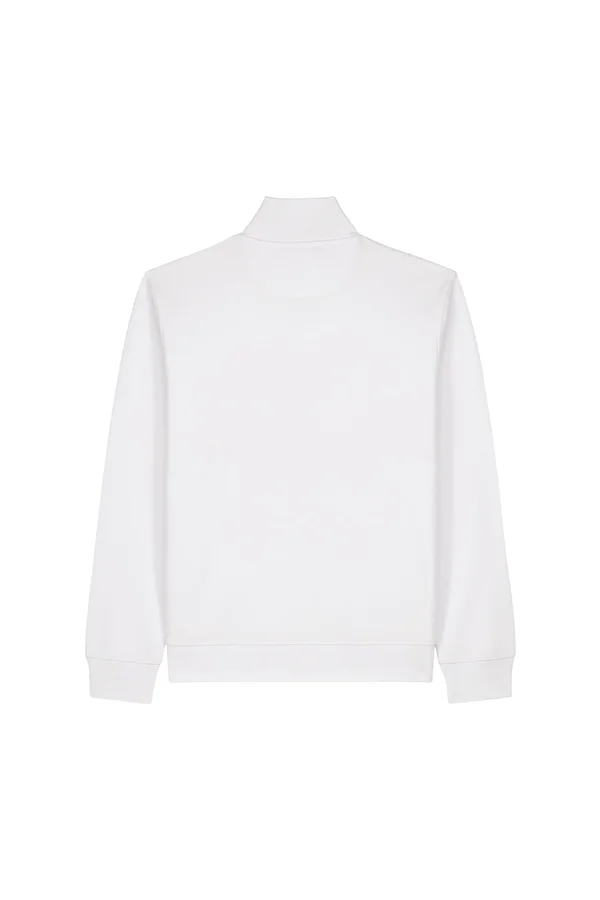 Das Unisex-Sweatshirt mit Reißverschluss und Stehkragen