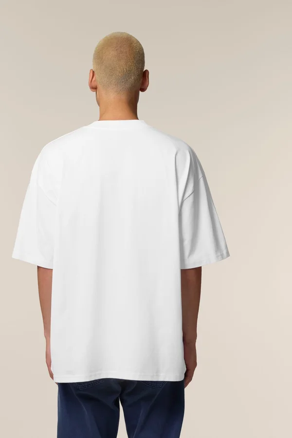 Das Oversized Unisex-T-Shirt mit Stehkragen
