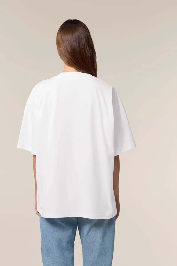 Das Oversized Unisex-T-Shirt mit Stehkragen