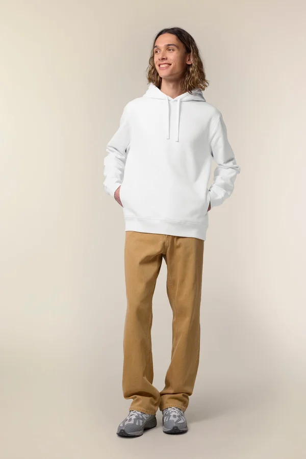 Der Unisex-Hoodie mit Seitentaschen