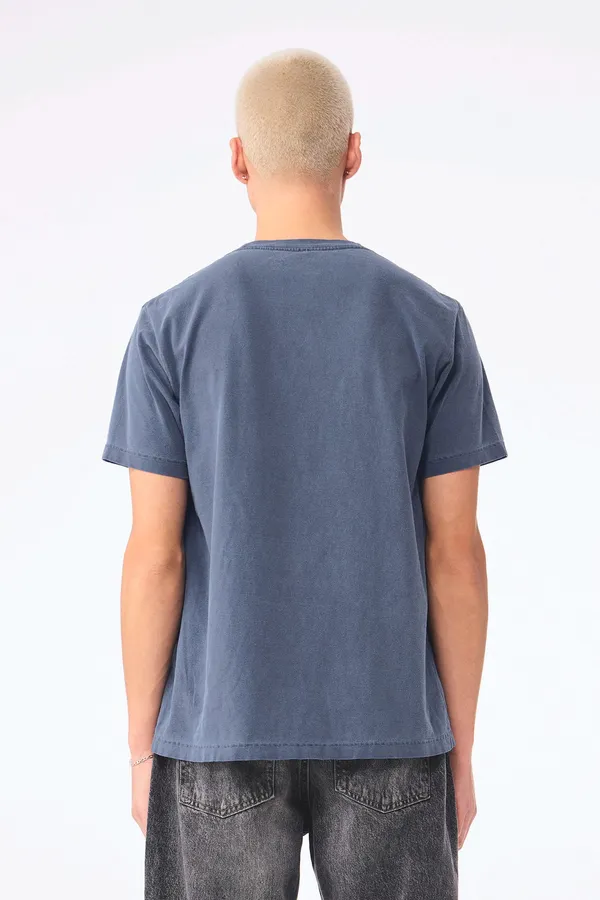 Unisex-T-Shirt aus dickem, verwaschenem Stoff