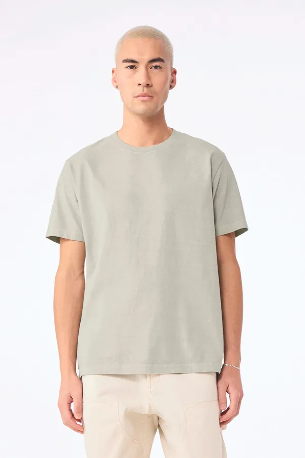 Unisex-T-Shirt aus dickem, verwaschenem Stoff